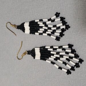 Vintage Earrings Glass Seed Bead Peyote Stitch